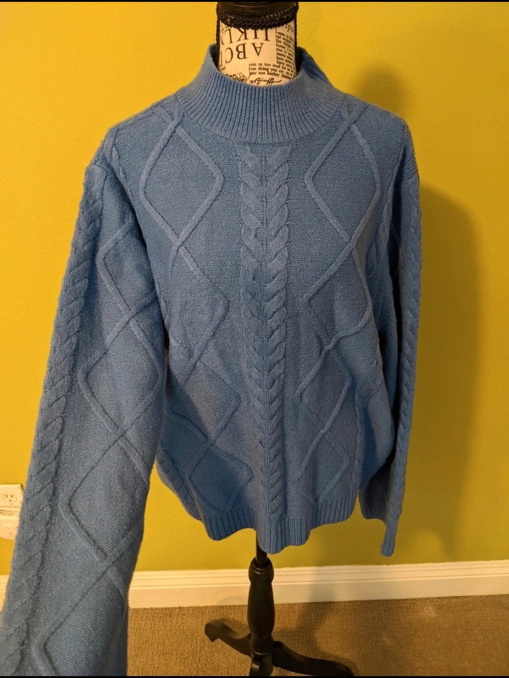 Blue Cable Knit Sweater